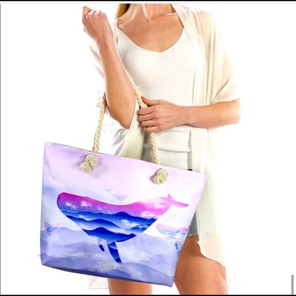 LAST ONE: Ombré ocean life beach tote bag - Picture 12 of 12